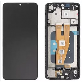 Дисплей (екран) для Samsung A055 Galaxy A05, чорний, оригінал PRC, з передньою панеллю