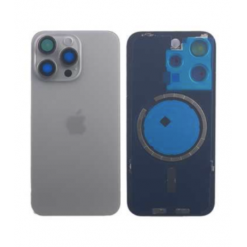 Задня кришка iPhone 15 Pro Max Natural Titanium, з рамкою, в комплекті скло камери, магнітне кільце, оригінал PRC