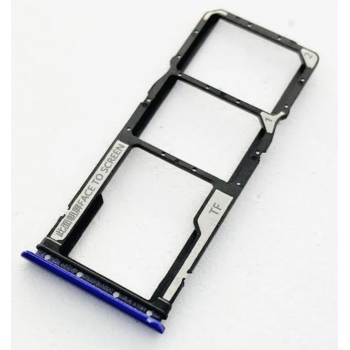 Слот Sim-карты и карты памяти для Xiaomi Poco M3, синий, Cool Blue, на две Sim-карты 
