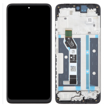 Дисплей (екран) для Motorola XT2523-3 Moto G05 /XT2521-3 Moto G15 /XT2523-6 Moto E15 чорний, оригінал PRC з рамкою