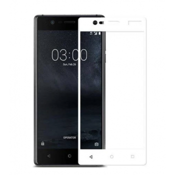 Защитное стекло для Nokia 3 (3D, с олеофобным покрытием), цвет белый