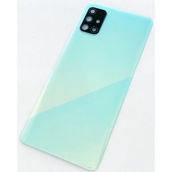 Задняя крышка для Samsung A715F Galaxy A71, голубая, оригинал 