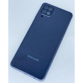 Задняя крышка для Samsung A125F Galaxy A12, черная, со стеклом камеры