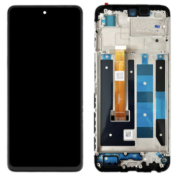 Дисплей (екран) для Realme C55/Oppo A98 5G чорний, оригінал PRC з передньою панеллю