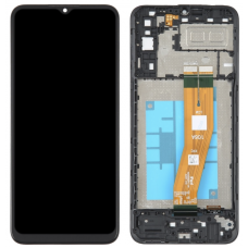 Дисплей (екран) для Samsung A042 Galaxy A04e, чорний, OEM, з передньою панеллю