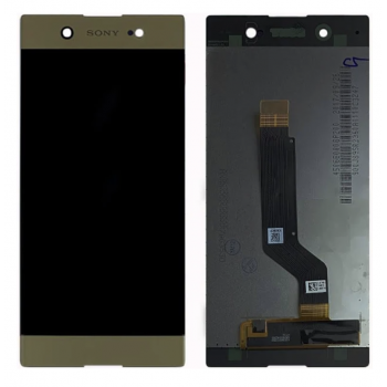 Дисплей (экран) для Sony G3212 Xperia XA1 Ultra Dual/G3221/G3223/G3226 + тачскрин, золотистый, оригинал (Китай) с передней панелью