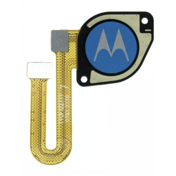 Шлейф для Motorola XT2097-13 Moto E7i Power, с сканером отпечатка пальца (Touch ID) синего цвета, Tahiti Blue 