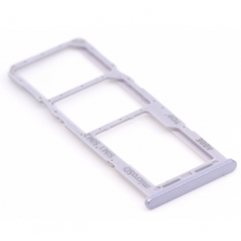 Держатель (лоток) Sim-карты и карты памяти для Samsung A225F Galaxy A22 4G Dual Sim, сиреневый, Violet, на две Sim-карты 