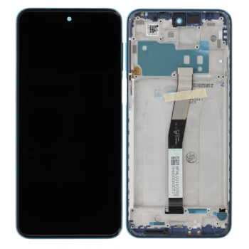 Дисплей (екран) для Xiaomi Redmi Note 9S/Note 9 Pro/Note 9 Pro Max, чорний, оригінал PRC з передньою панеллю блакитного кольору, Aurora Blue