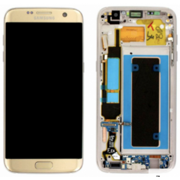 Дисплей (экран) для Samsung G935F Galaxy S7 Edge + тачскрин, золотистый, с передней панелью, OLED