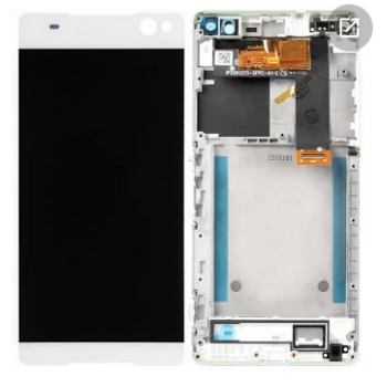 Дисплей (экран) для Sony E5506 Xperia C5 Ultra/E5533/E5563 + тачскрин, белый, с передней панелью, оригинал
