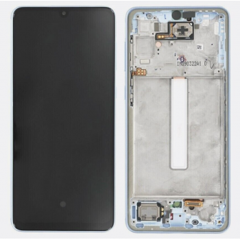 Дисплей (экран) для Samsung A336B Galaxy A33 5G + тачскрин, черный, TFT, , без функции отпечатка пальца, с передней панелью голубого цвета, Blue 